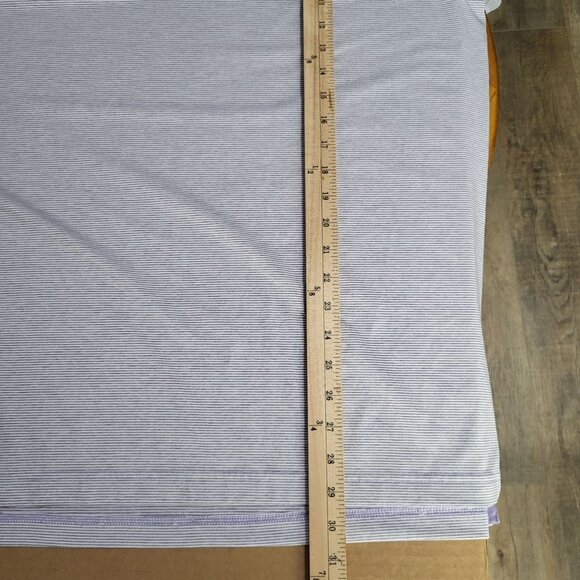 JOHNNIE-O Striped Polo Shirt Mens XL Lavender Purple White Golf Embroidered Logo - Picture 10 of 10